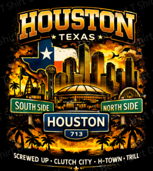 Houston Texas “Clutch City” Graphic Tee